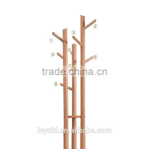 Solid Beech Wood Coat Rack Hall Tree Hat Purse Display Stand thumbnail-5