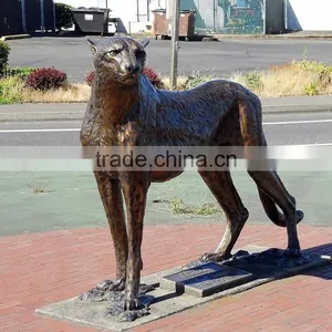 Large Outdoor Copper Sculptures Metal Bronze Cheetah Sculpture thumbnail-2