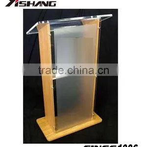 OEM Custom MDF Acrylic Podium Exhibition Stand thumbnail-1