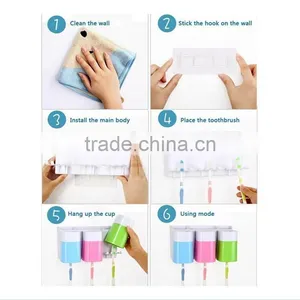 Plastic Bathroom Set Accessaries Toothbrush Holder , Toothpaste Wall Holder , Bethroom Storage Rack thumbnail-6