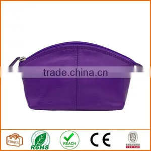 Leather Cosmetic Pouch Purple thumbnail-1