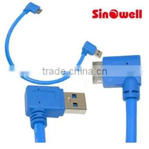USB 3.0 A 90 Degree Right Angle Male to Micro B Male 90 Degree Left Angle Short Cable thumbnail-3