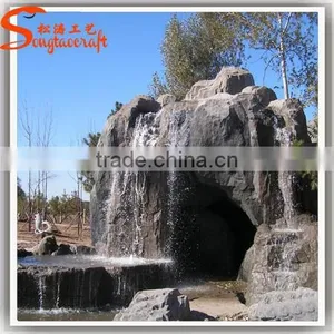 Factory Design Large Outdoor Artificial Fiberglass Decoration Waterfall Rocks for Gardens thumbnail-2