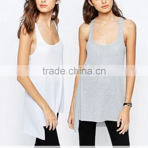 100%Cotton Sexy Women Stringer Vests With Stepped Hem thumbnail-1