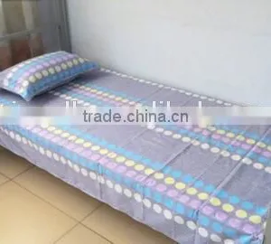 Plain Best Selling Twin White Bed Sheet for College Student thumbnail-1