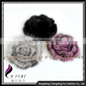 CX-A-26 Wholesale Handmade Genuine Mink Fur Flower Brooch Pin thumbnail-3