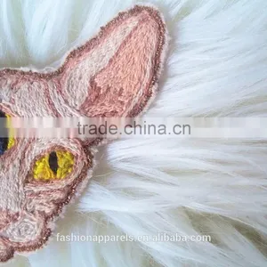 Custom Hand Made Hairless Cat Embroidered Patch for Clothes Embroidery Patch Made in China Choose Size/color thumbnail-3