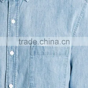 Man Jean Solid Color Shirt Slim Fit Shirt thumbnail-2