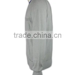 ISO9001/BSCI Manufature Blank Light Grey Acyclic Varsity Sweater thumbnail-3