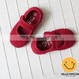 Canvas Fabric Girl Shoes, Magic Hook and Loop Kids Shoes thumbnail-5