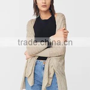 Women's Dolman Long Sleeve Loose Cashmere Knitted Thin Cardigan With Best Quality thumbnail-2