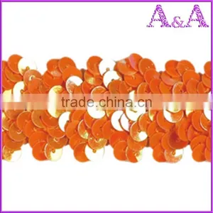 Orange Wedding Dress Decorative Trim Materials Fabric Chemical Embroidery With Beads Cord Guipure Bobbin Lace thumbnail-1