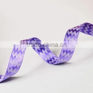 ZIG ZAG Print Wired Edged Satin Ribbon Roll thumbnail-3