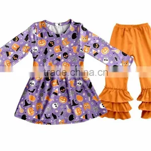 Newest Toddler Ruffle Pants Children Boutique Halloween Clothing Sets Kids Outfits Fall Baby Girl Clothes thumbnail-5
