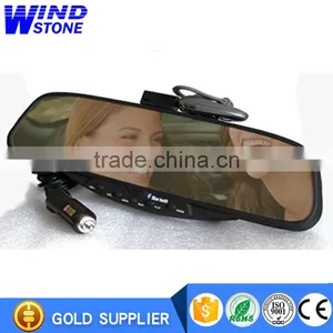 Car Rearview Mirror Chargeable Battery FM Earpiece Car Handsfree Kit thumbnail-1