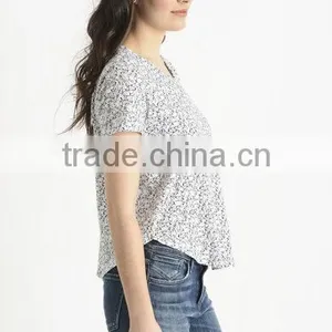 Custom Womens Spectacles Printed T-Shirts,Short Sleeve Cotton Printed T-shirts for Women thumbnail-3
