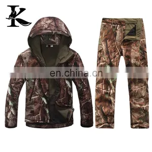 Breathable Softshell Jacket Camouflage Waterproof Pants Camo Suit thumbnail-5