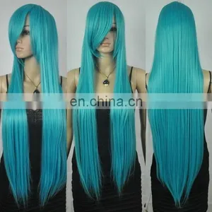 Very Beautiful Hot Sale Long Straight Blue Anime Cosplay Wig FW2116 thumbnail-1