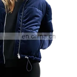 Chinese Manufacturer Women Padding Velvet Jacket Wholesale thumbnail-4