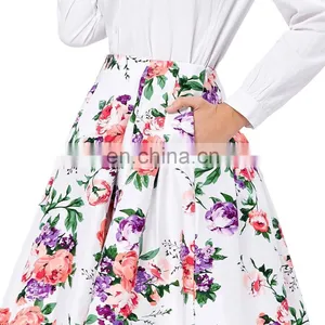Grace Karin Occident Women's Vintage Retro Floral Pattern Cotton Skirt 9 Patterns CL008925-7 thumbnail-4