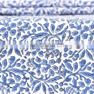 100% Cotton Jaipur Sanganeri Hand Block Printed Fabric Dressmaking Sewing Fabric By Meter thumbnail-2