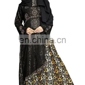 Women's 2017 Dubai Style High Quality Printed Burkha Abaya For Casual Arabic Islamic Wear (Printed Abaya) thumbnail-2