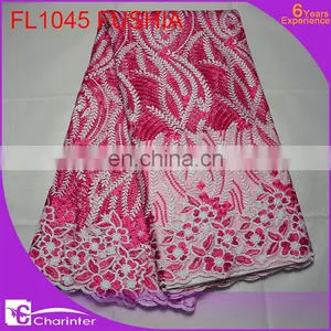 African Fabric Wholesale African Lace Fabrics FL1045 Black thumbnail-2