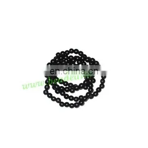 Ebony Black Dyed Wood Beads String (mala) Made of Fine Quality Handmade 6mm Round Black Wood Beads thumbnail-1