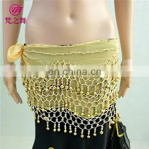 Latest Design Cheap Chiffon Bead and Bell Factory Belly Dance Hip Scarf Y-2056 thumbnail-1