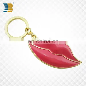 Lip Shape Custom Made Metal Gold Plating Keychain thumbnail-2