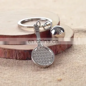 Custom Sport Key Holder Ball Badminton Keyring Metal 3d Mini Badminton Keychain Metal for Club Game Gifts thumbnail-3