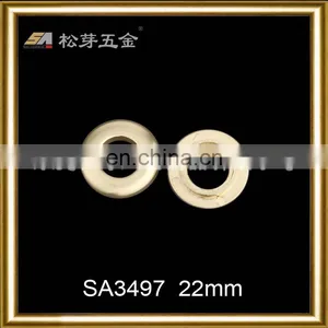 22mm Round Shape Bag Accessories Brush Gold Eyelet With Grommet thumbnail-2