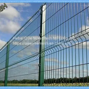 3D Curved PVC Coated Steel Wire Mesh Protecting Fence Panels For High Security thumbnail-1