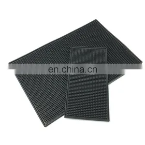 PVC Rectangular Black Water Coaster With Anti-slip Function for Bar Counter thumbnail-2