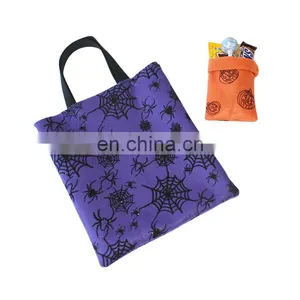 Wholesale 2109 Polyester Large Tote Bag Halloween Felt Pumpkin Candy Bag thumbnail-3