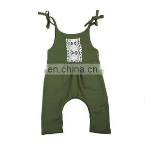 2018 Wholesale Boutique Clothing Sleeveless Ruffle Girls Romper Rainbow Stripe Infant Baby thumbnail-4