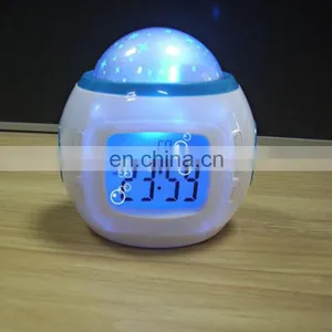 Muti-colors Digital Thermometer Led Star Sky Projector Clock thumbnail-3
