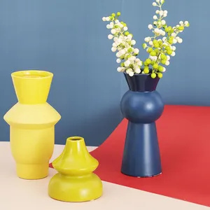 Small Pink Yellow Blue Nordic Style Morandi Color Dining Table Vase Craft Art Decoration thumbnail-3