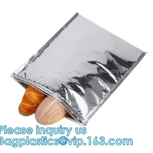 Custom Bulk Waterproof Large Soft Folding Food Delivery Picnic Lunch Tote Grocery Cooler Bag Aluminum Foil Thermal Bags thumbnail-5
