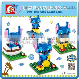 Mini Qute Sembo Kawaii 4 Styles Surfing Stitch Diamond Plastic Building Block Model Educational Toy thumbnail-1