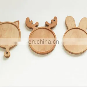 Hot-selling Cute Christmas Elk Antler Environmental High Quality Beech Food Plate thumbnail-5