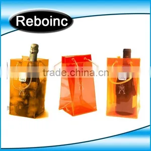 Free Sample Design Printed Various Color Transparent PVC Plastic Carryingpvc Ice Bag Wine Beer Bottle Ice Cooler Bag thumbnail-1
