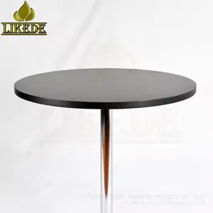 Morden Design Round Restaurant Dining Table Black With Metal Base for Cafe Use thumbnail-2