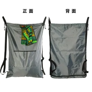 Washable Laundry Bag Backpack With Zipper Pocket, Heavy Duty Clothes Bag, 2 Strong Adjustable Shoulder Straps With Drawstring Closure for Travel, Camping or College thumbnail-4