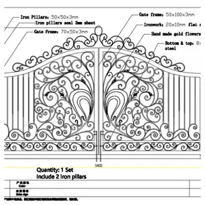 Australia Driveway Gates Wrought Iron Gate Aluminum Gate Design China thumbnail-5
