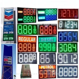 Advertising Customized Gas Station Roof Led High Light Pylon Sign Gas Station Canopy Logo Design Petrol Station Waterproof Outdoor thumbnail-5