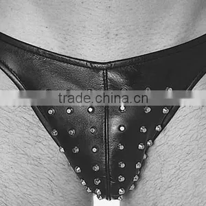Men Low Rise Leather Jockstrap thumbnail-1