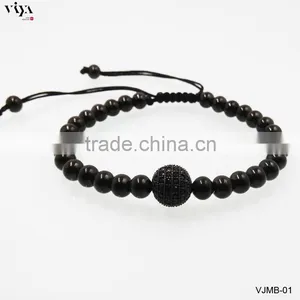 Latest Summer Men Bracelet Stainless Steel Bangle Round Bead Bracelet thumbnail-6