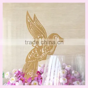 China Wholesale Cheap Laser Cut Wine Decoration Wine Claim to Decorate Your Party Party Favor Laser Cut Paper Bird Designpattern thumbnail-1