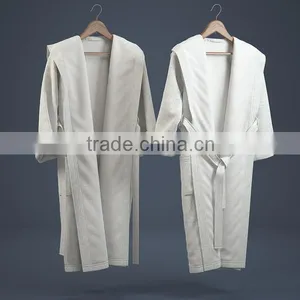 2014 New 100% Organic Cotton Solid Color Folded Stitching Edges Bathrobe thumbnail-1